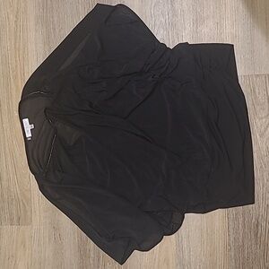 Cold Shoulder Black Sheer Blouse XL